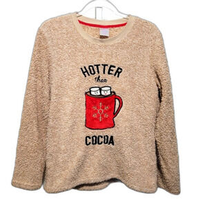 Secret Treasures Women's Fluffy Hot Cocoa Pajama Top Medium